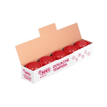 Conjunto de tinta têmpera escolar Jovi 35ml - Adequado para múltiplas superfícies - Use com pincel, rolo ou espátula - Cores mis