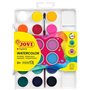 Conjunto Jovi com 18 pastilhas de aquarela de 22 mm + pincel - Cores vibrantes - Fáceis de misturar - Cores sortidas