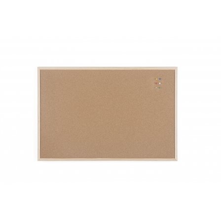 Quadro de cortiça dupla face Bi-Office 900x600mm com moldura natural