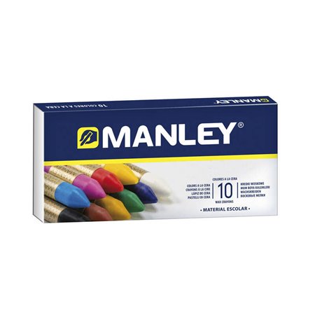 Conjunto de 10 giz de cera Manley Soft Stroke - Ideal para uma ampla variedade de técnicas e aplicações - Feito à mão - Ampla ga