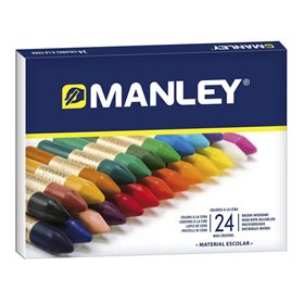 Conjunto de 24 giz de cera Manley Soft Stroke - Ideal para uma ampla variedade de técnicas e aplicações - Feito à mão - Ampla ga