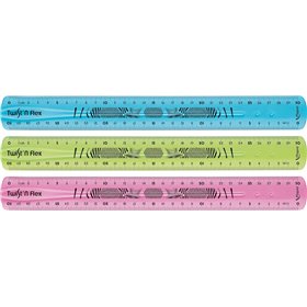 Régua flexível Maped Twist'n Flex de 30 cm - Inquebrável - Dupla graduação - Cores aleatórias: azul, rosa e verde