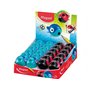 Apontador de lápis Maped Croc Croc com 1 furo e estojo - Desenhos divertidos de joaninha e baleia