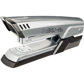 Grampeador de mesa metálico Maped Half Strip A-3545 - Até 25 folhas por vez - Aceita grampos 24/6 e 26/6 - Grampeamento aberto e
