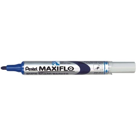 Marcador para quadro branco Pentel Maxiflo - Fluxo de tinta ajustável - Ponta redonda - Espessura da linha de 2 mm - 50% de mate