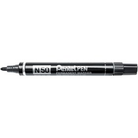 Caneta Marcadora Permanente Pentel N50 - Ponta de 4,3 mm - Resistente à água e à luz - Preta