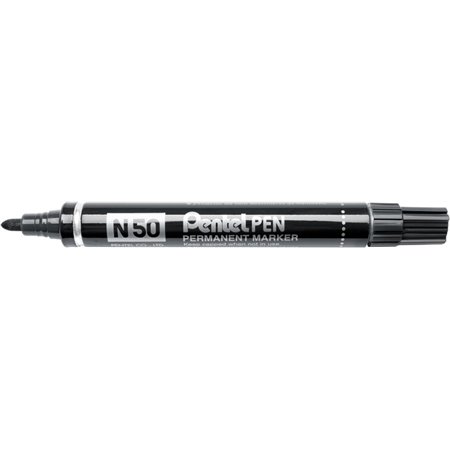 Caneta Marcadora Permanente Pentel N50 - Ponta de 4,3 mm - Resistente à água e à luz - Preta