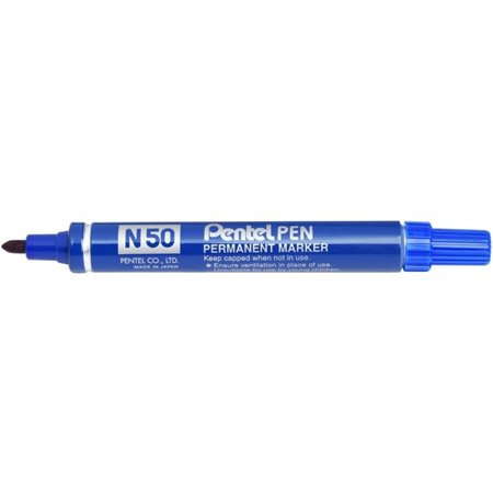 Caneta Marcadora Permanente Pentel N50 - Ponta de 4,3 mm - Resistente à água e à luz - Azul