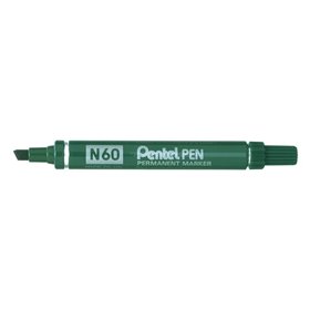 Caneta Marcadora Permanente Pentel N60 - Ponta Chanfrada Durável e Robusta - Resistente à Água e à Luz - Verde