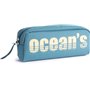 Estojo para lápis Oceans Wave California com 1 zíper - Alça ergonômica - Azul
