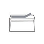 Pacote com 500 envelopes de papel offset 90gsm - Medidas: 120x76mm - Autoadesivos com fita de silicone - Branco
