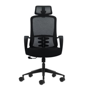 Cadeira de escritório ergonômica Oqonos Cherg 004 com apoio de cabeça cervical ajustável, encosto em tela respirável, pistão a g
