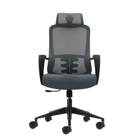 Cadeira de escritório ergonômica Oqonos Cherg 005 com apoio de cabeça cervical ajustável, encosto em tela respirável, pistão a g