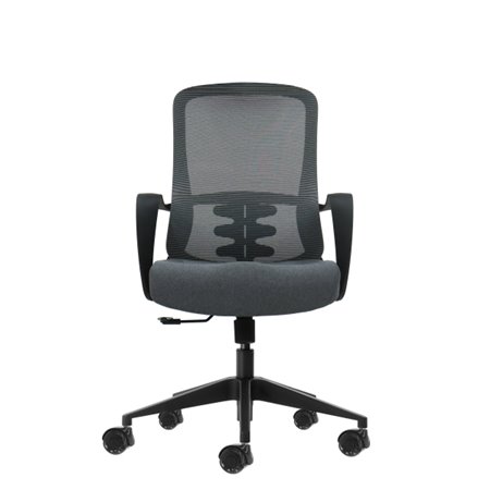 Cadeira de escritório ergonômica Oqonos Cherg 007 com encosto em tela respirável, pistão a gás classe 4, suporte lombar, apoios 