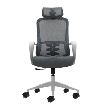 Cadeira de escritório ergonômica Oqonos Cherg 008 com apoio de cabeça cervical ajustável, encosto em tela respirável, pistão a g