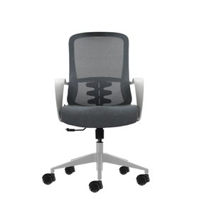 Cadeira de escritório ergonômica Oqonos Cherg 009 com encosto em tela respirável, pistão a gás classe 4, suporte lombar, apoios 