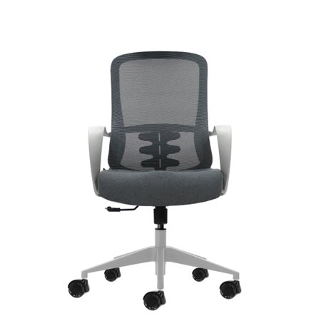 Cadeira de escritório ergonômica Oqonos Cherg 009 com encosto em tela respirável, pistão a gás classe 4, suporte lombar, apoios 