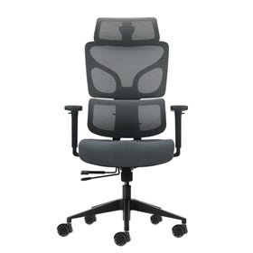 Cadeira de escritório ergonômica Oqonos Cherg 011 com apoio de cabeça cervical ajustável, encosto e assento em tela elástica, ap