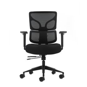 Cadeira de escritório ergonômica Oqonos Cherg 012 com encosto e assento em tela elástica, apoios de braço 4D, assento deslizante