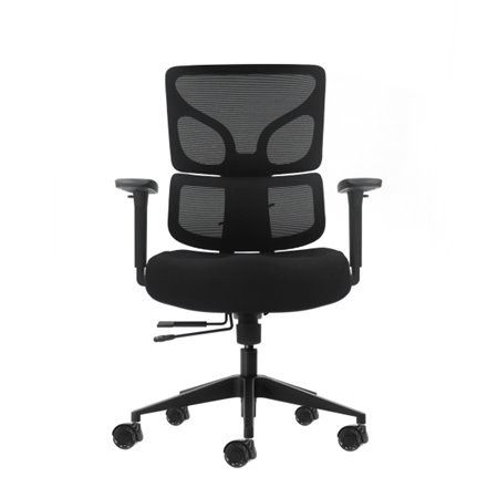 Cadeira de escritório ergonômica Oqonos Cherg 012 com encosto e assento em tela elástica, apoios de braço 4D, assento deslizante