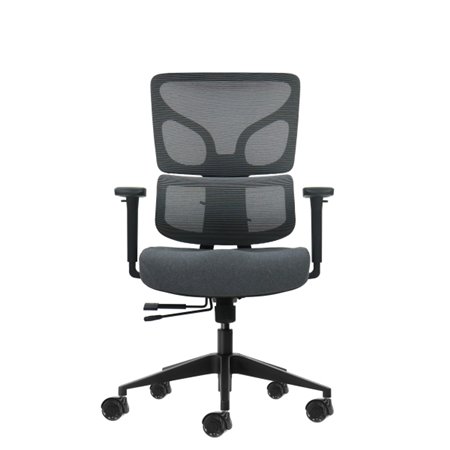 Cadeira de escritório ergonômica Oqonos Cherg 013 com encosto e assento em tela elástica, apoios de braço 4D, assento deslizante
