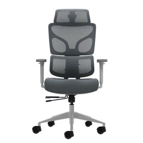 Cadeira de escritório ergonômica Oqonos Cherg 014 com apoio de cabeça cervical ajustável, encosto e assento em tela elástica, ap