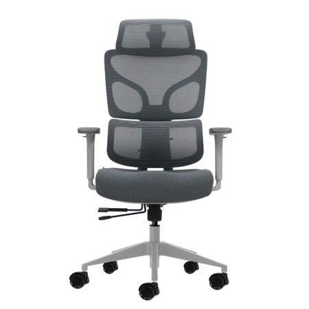 Cadeira de escritório ergonômica Oqonos Cherg 014 com apoio de cabeça cervical ajustável, encosto e assento em tela elástica, ap