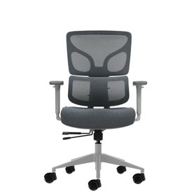 Cadeira de escritório ergonômica Oqonos Cherg 015 com encosto e assento em tela elástica, apoios de braço 4D, assento deslizante