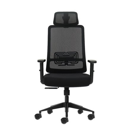 Cadeira de escritório ergonômica Oqonos Cherg 016 com apoio de cabeça cervical ajustável, tecido impermeável, mecanismo de autoe