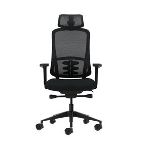 Cadeira de escritório ergonômica Oqonos Cherg 018 com apoio de cabeça cervical ajustável, mecanismo de autoequilíbrio, apoios de
