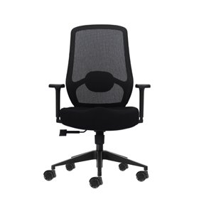 Cadeira de escritório ergonômica Oqonos Cherg 024 com suporte lombar ajustável em altura e profundidade, apoios de braço 4D, pis