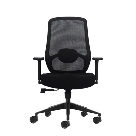 Cadeira de escritório ergonômica Oqonos Cherg 024 com suporte lombar ajustável em altura e profundidade, apoios de braço 4D, pis