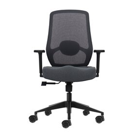 Cadeira de escritório ergonômica Oqonos Cherg 025 com suporte lombar ajustável em altura e profundidade, apoios de braço 4D, pis