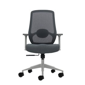 Cadeira de escritório ergonômica Oqonos Cherg 026 com suporte lombar ajustável em altura e profundidade, apoios de braço 4D, pis