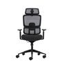 Cadeira de escritório ergonômica Oqonos Cherg 027 com apoio de cabeça cervical ajustável, encosto e assento em tela elástica, al