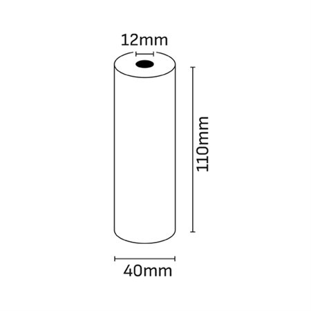 Rolo de papel térmico Oqonos 110x40x12mm, livre de BPA, certificado FSC