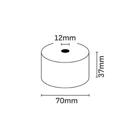 Rolo de papel térmico Oqonos 37x70x12mm, livre de BPA, certificado FSC