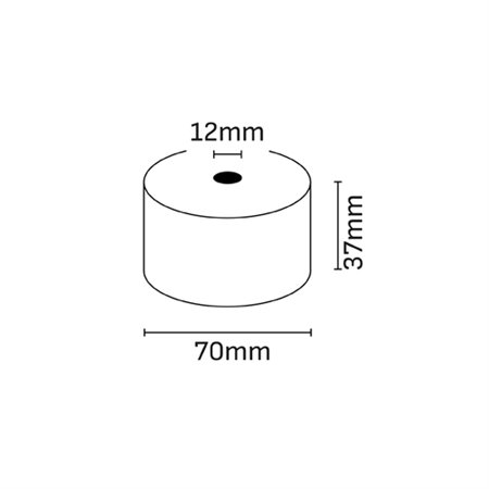 Rolo de papel térmico Oqonos 37x70x12mm, livre de BPA, certificado FSC