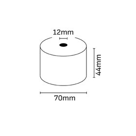 Rolo de papel térmico Oqonos 44x70x12mm, livre de BPA, certificado FSC