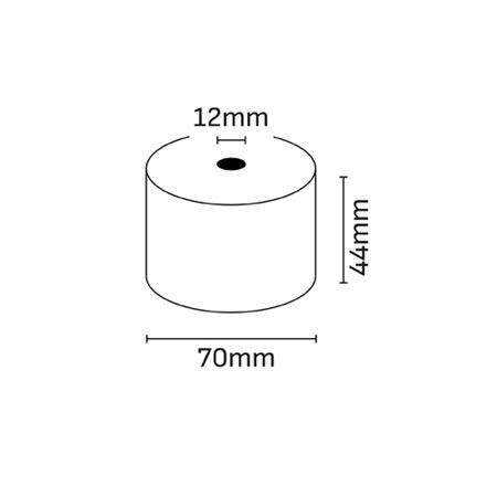 Rolo de papel térmico Oqonos 44x70x12mm, livre de BPA, certificado FSC