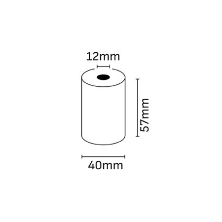 Rolo de papel térmico Oqonos 57x40x12mm, livre de BPA, certificado FSC