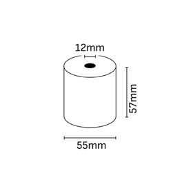 Rolo de papel térmico Oqonos 57x55x12mm, livre de BPA, certificado FSC