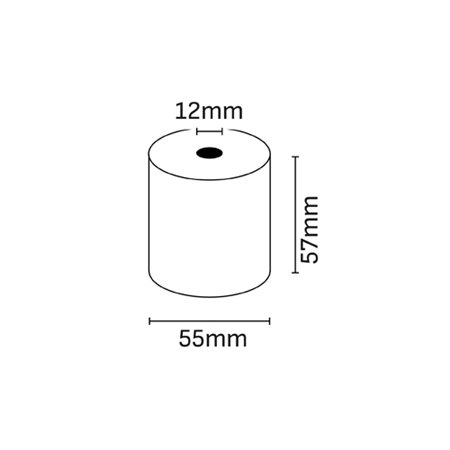 Rolo de papel térmico Oqonos 57x55x12mm, livre de BPA, certificado FSC