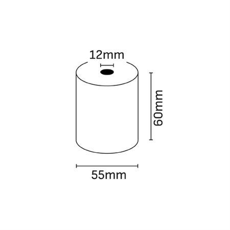 Rolo de papel térmico Oqonos 60x55x12mm, livre de BPA, certificado FSC