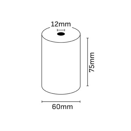 Rolo de papel térmico Oqonos 75x60x12mm, livre de BPA, certificado FSC