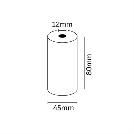 Rolo de papel térmico Oqonos 80x45x12mm, livre de BPA, certificado FSC