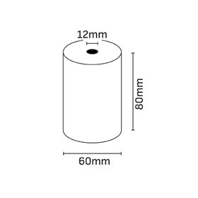Rolo de papel térmico Oqonos 80x60x12mm, livre de BPA, certificado FSC