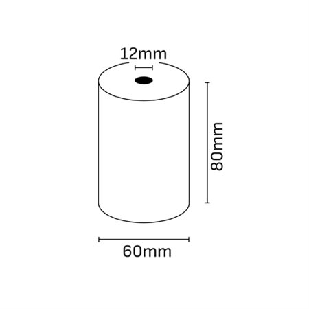 Rolo de papel térmico Oqonos 80x60x12mm, livre de BPA, certificado FSC