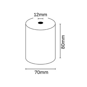 Rolo de papel térmico Oqonos 80x70x12mm, livre de BPA, certificado FSC