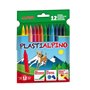 Giz de Cera Alpino PlastiAlpino - Pacote com 12 unidades para crianças - Material durável - Não mancha - Cores vibrantes - Cores